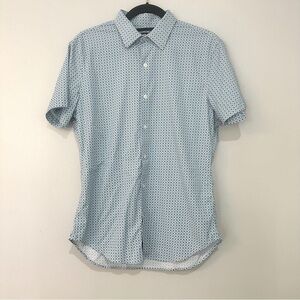 Bonobos Men’s Button Down Shirt Blue Casual Short Sleeve Sz Medium Tailored Fit